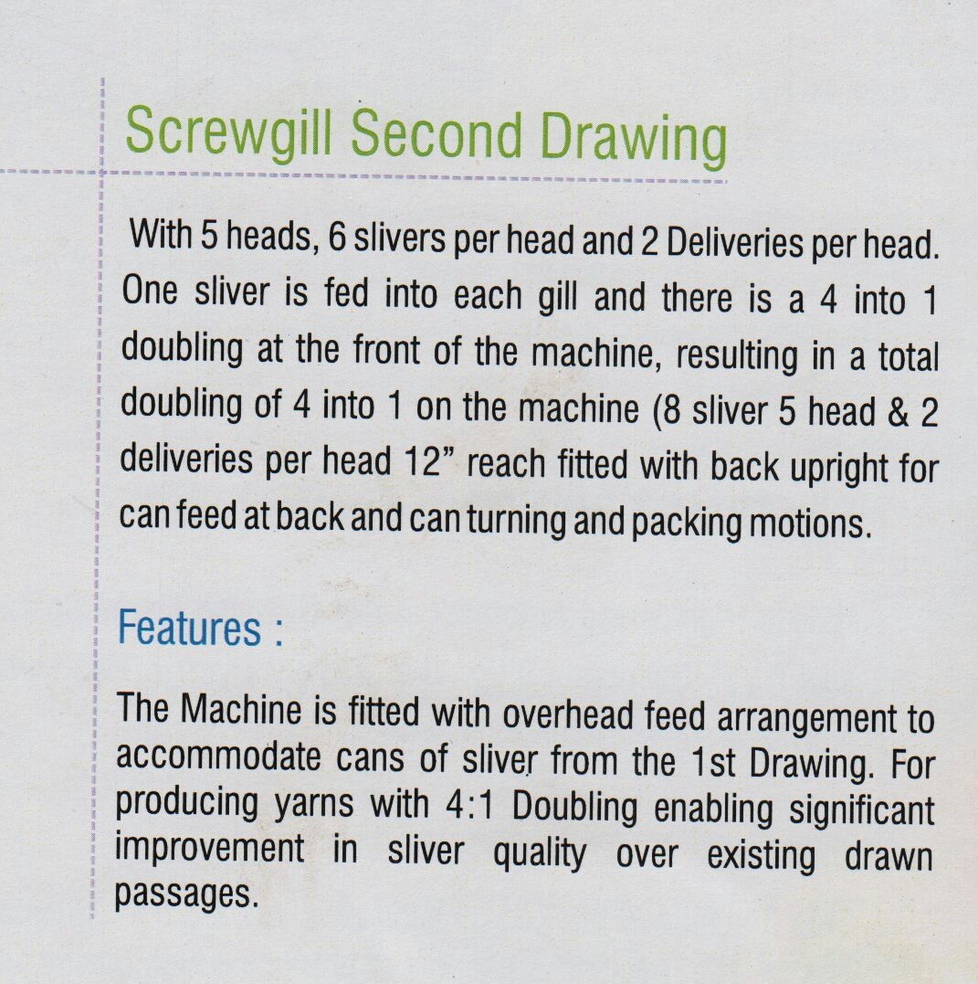 Screwgill Second Drawing Machine