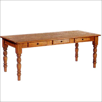 Wooden Table with Drawers