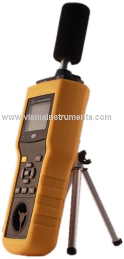 Anemometer With Temperature, Humidity, Light, And Sound Level Measurement