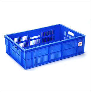 Blue Perforated Plastic Crates