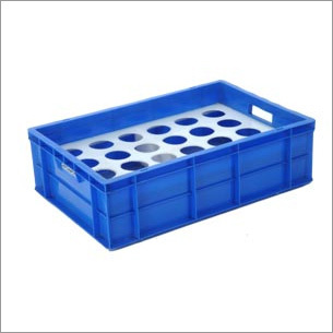 Fabricated Customized Crate - 35 Ltr Capacity, OD 600X400X175 mm, ID 565X365X170 mm , Rigid Plastic, Blue Color, Weight 500-5000 Grams