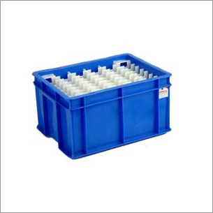 Fabricated Crates - 20 Ltr Capacity, OD 400x300x220 mm, ID 365x265x215 mm, Blue Rigid Plastic, Dimensions 565x365x170 mm, Weight 500-5000g