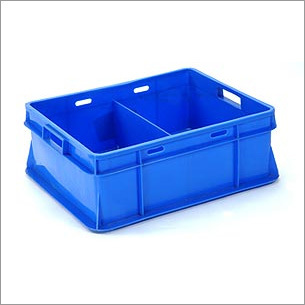 Dairy Molded Plastic Crate - 10 Pouches Capacity, 471x378x149 mm, Blue Color, Lightweight Paper Material