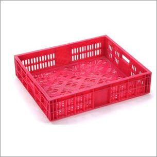 Bakery Crates - 35 Ltrs Capacity, 570x485x140 mm Size | Red Plastic, Lightweight for Pastries and Cakes