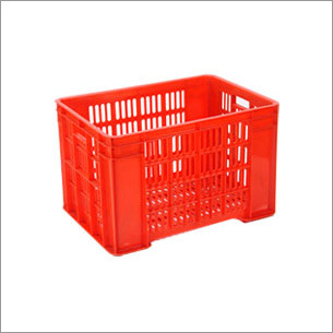 Plastic Vegetable Crate - Material: Plastic | Dimensions: 500x350x340 Mm, Color: Red, Capacity: 65l, Weight: 200-2000 Grams