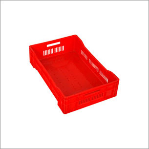 Fruit Storage Crates - 30 Litre Capacity, 570x370x140 mm Plastic Design, Red Color, Lightweight 200-2000 Grams