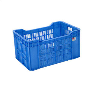 Heavy Duty Fruits Crates - 48Ltr Capacity, 542x360x300 mm Dimensions, Blue Plastic Design