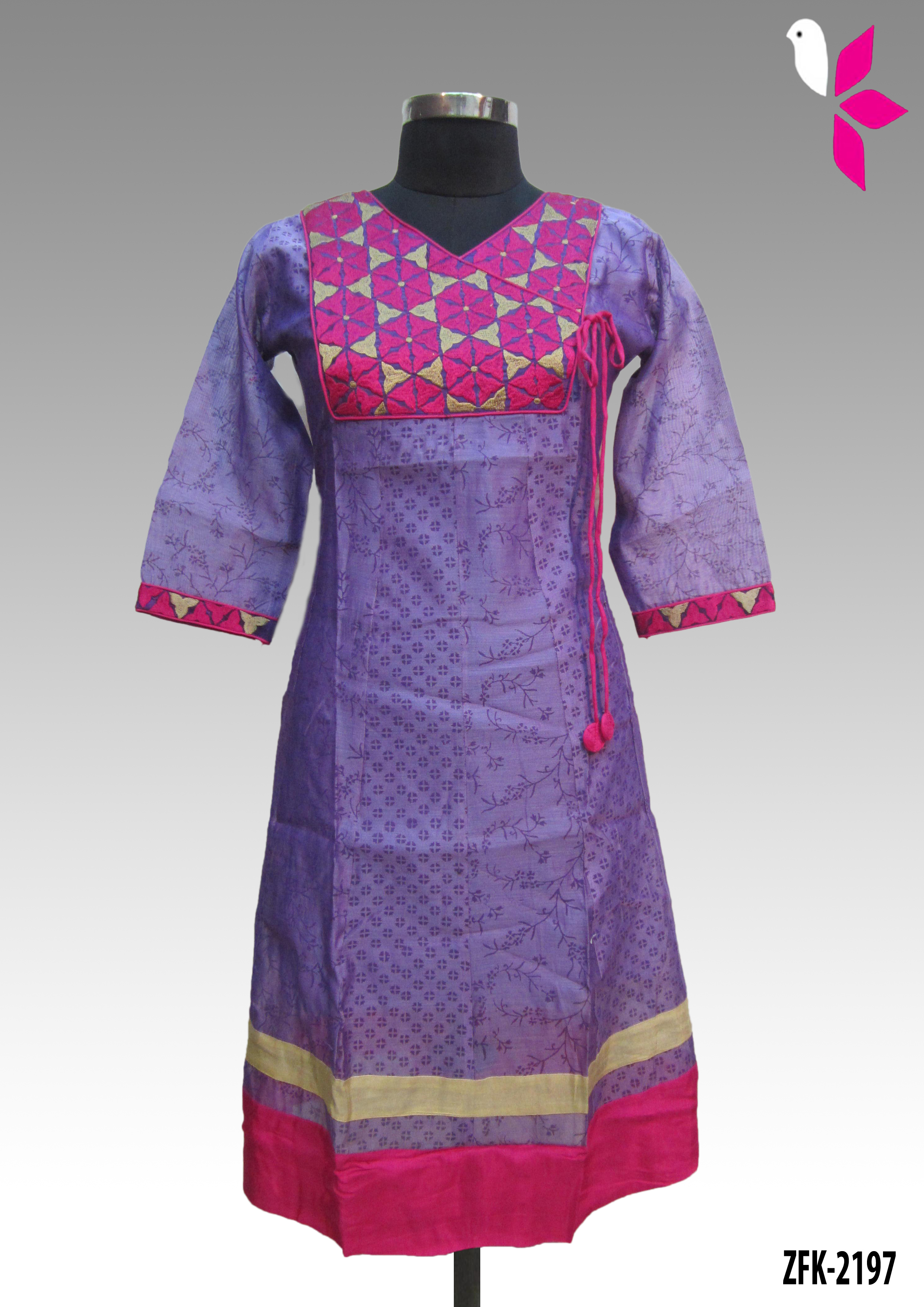 Chanderi Embroidered Kurti