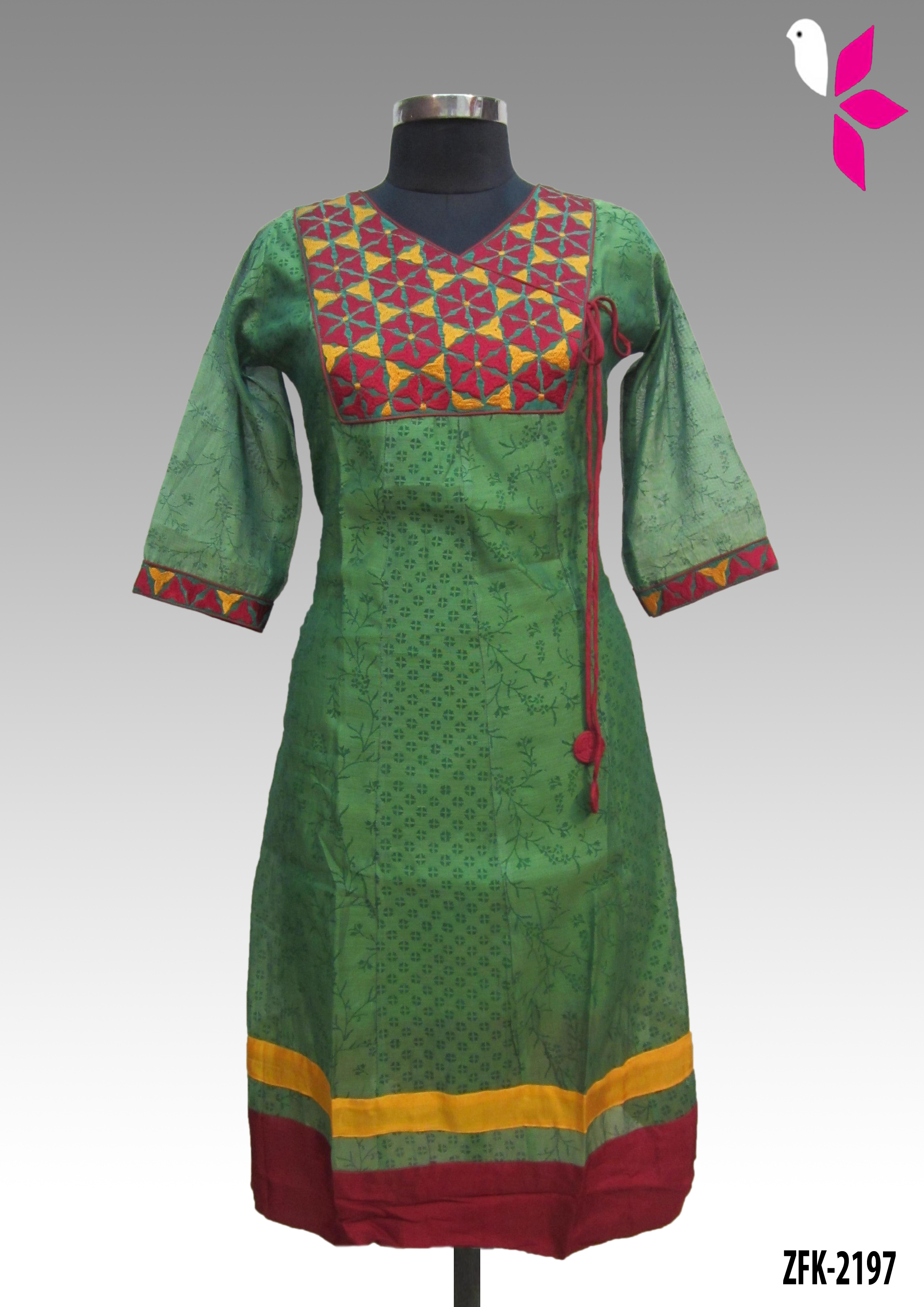 Chanderi Embroidered Kurti