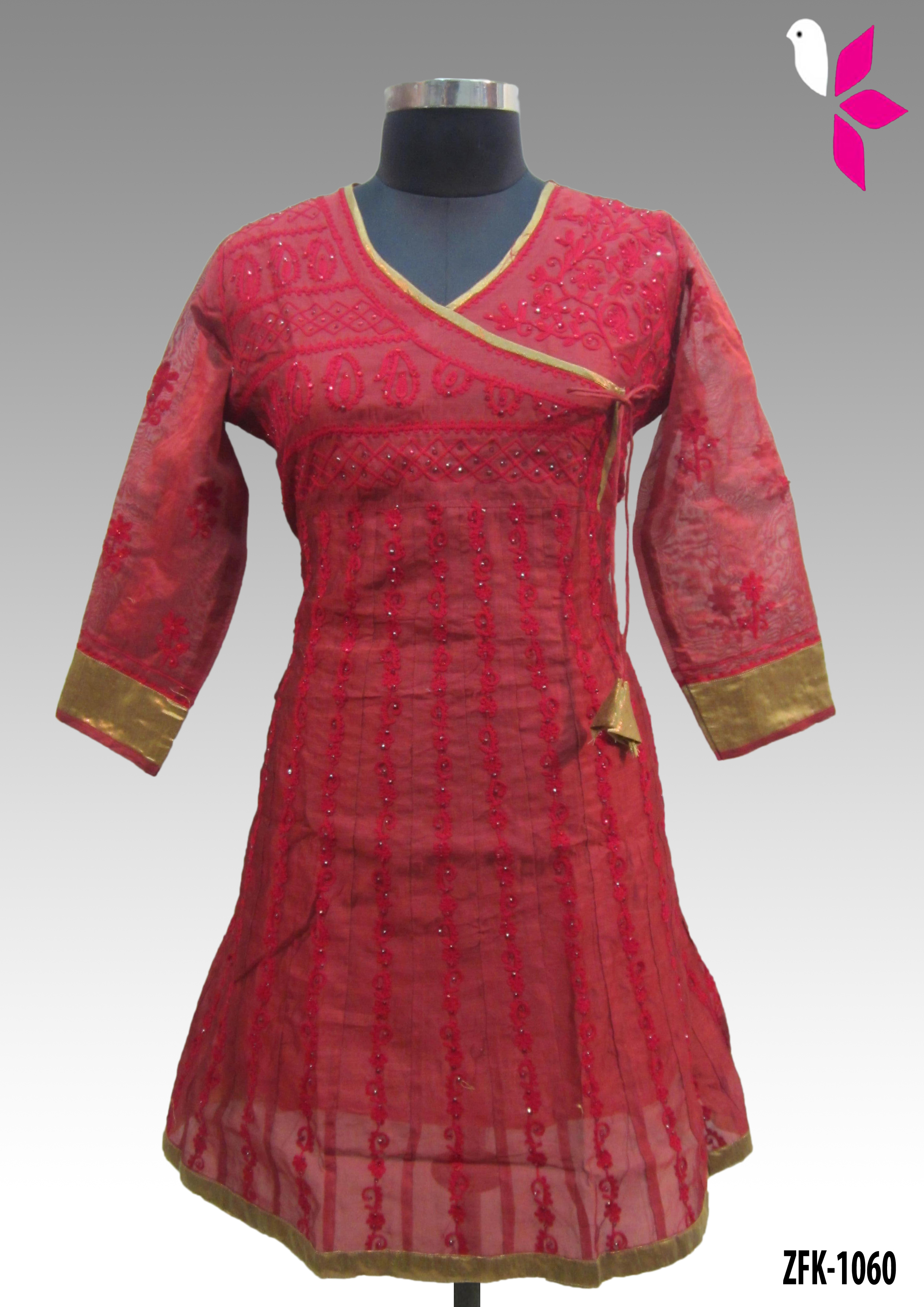Chanderi Embroidered Kurti