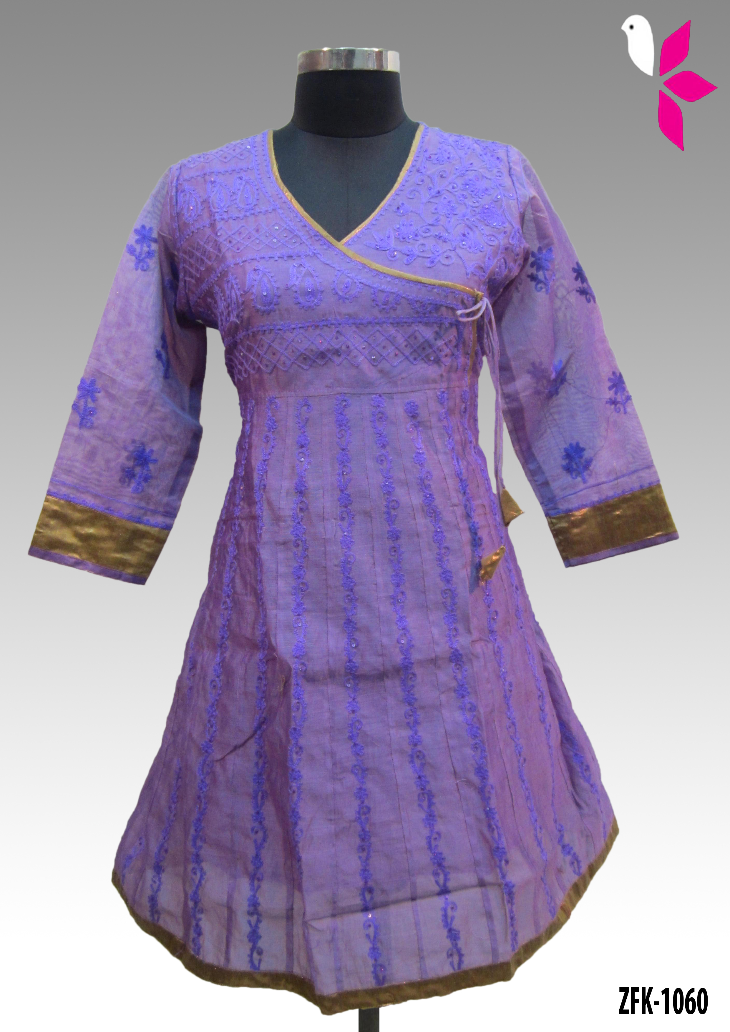 Chanderi Embroidered Kurti