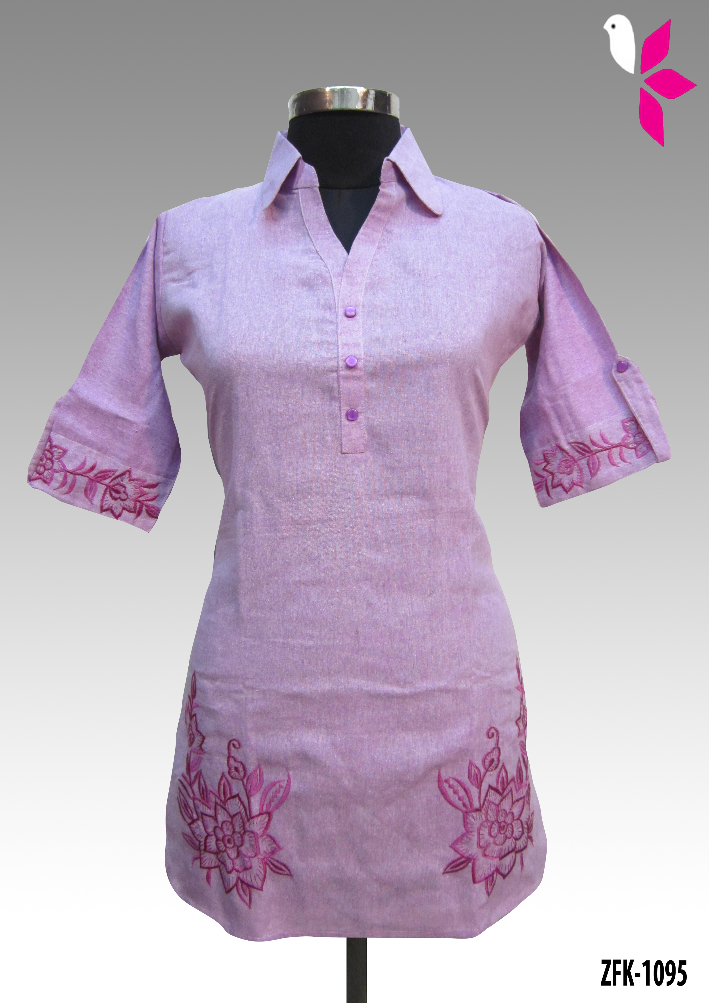 Linen Embroidered Kurti