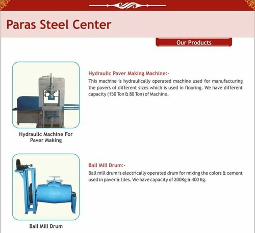 Paver Block Making Machine - Model PSC-80 & PSC-150, Manual Operation, 1800-2500 Blocks per Shift, Tile Compatible, 7-9.5 H.P. Power Requirement, Industrial Use, Warranty Included