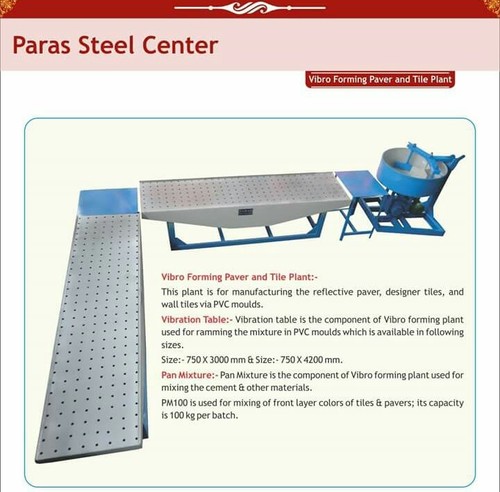 Vibro Forming Plant - 2000-2500 Blocks/8 Hour Shift, Manual Operation in Blue and White, 7 H.P. Power, Suitable for Hexagonal and Zigzag Bricks