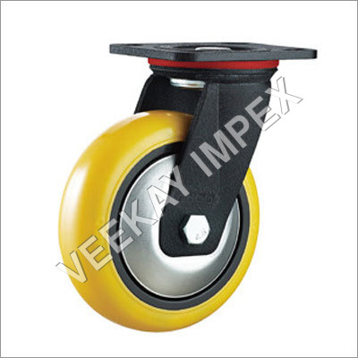 हेवी/एक्स्ट्रा हेवी ड्यूटी PU पीले कैस्टर व्हील