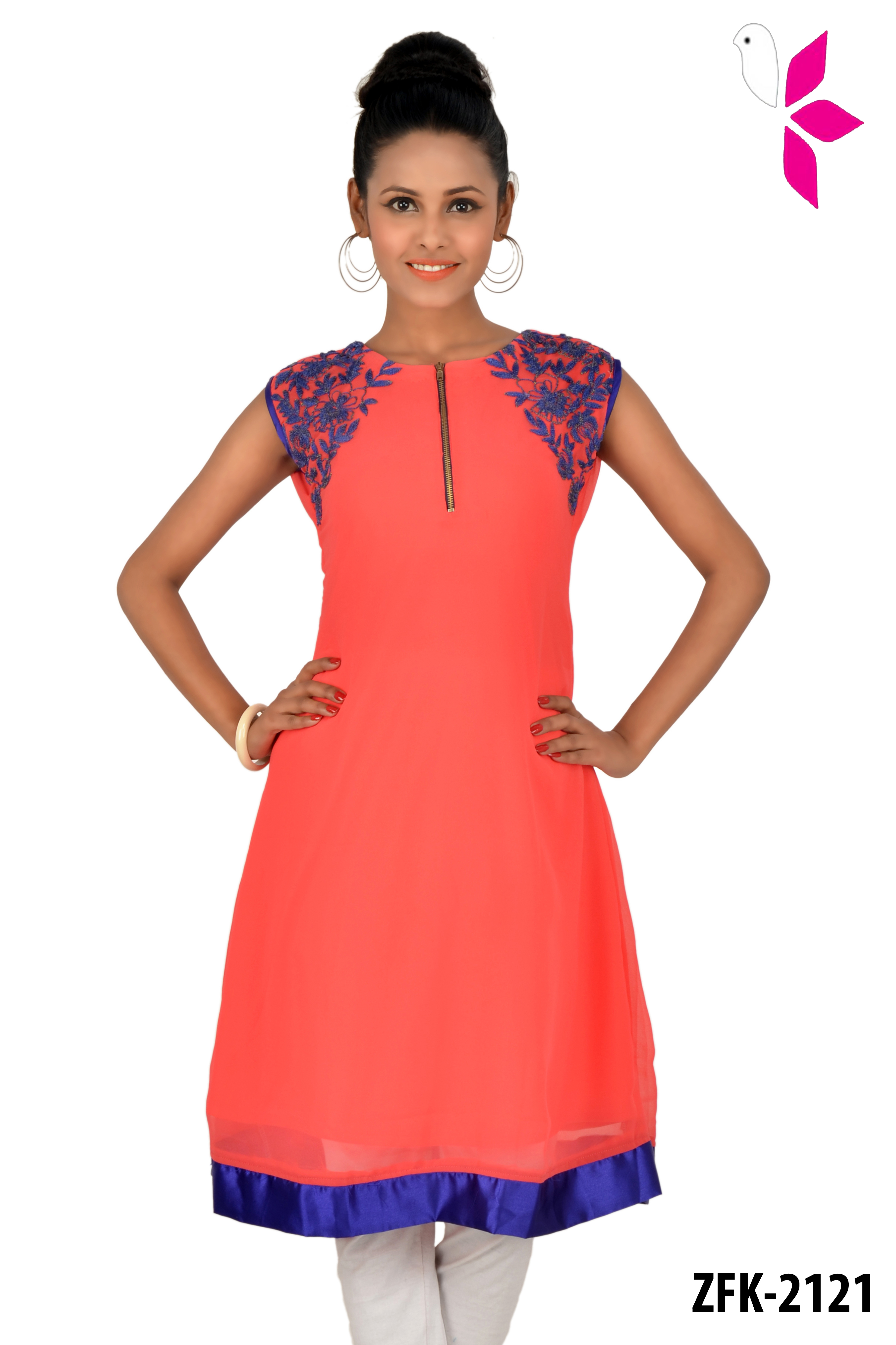 Georgette Embroidered Kurti
