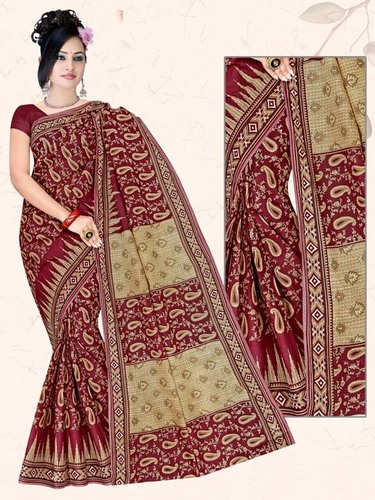 मल्टीकलर कैज़ुअल कॉटन साड़ी