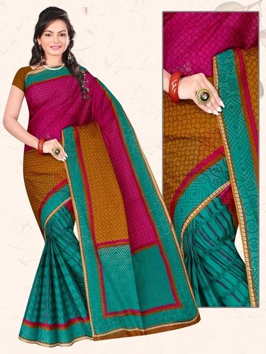 मल्टीकलर कैज़ुअल मुलिका कॉटन साड़ी