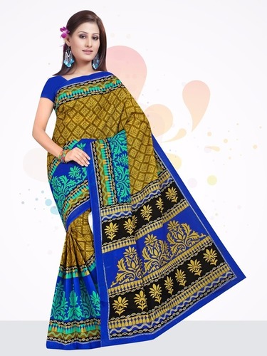 जेतपुर में मल्टीकलर नई प्रिंटेड कॉटन साड़ी