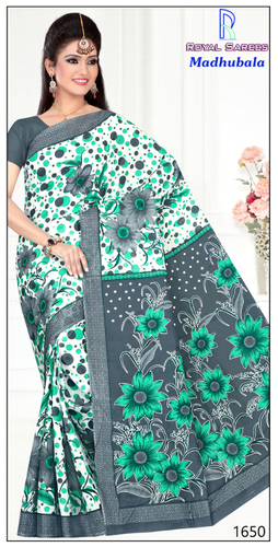 Green Black Cotton Saree