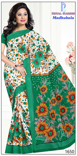 हरी सूती साड़ी