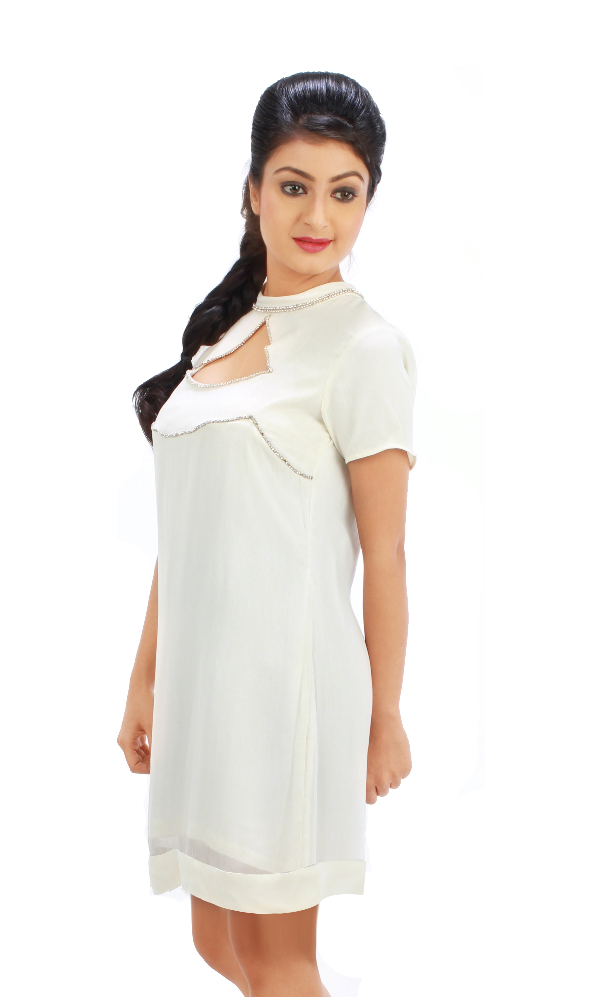 Front Cut Out With Stone Detail Dress