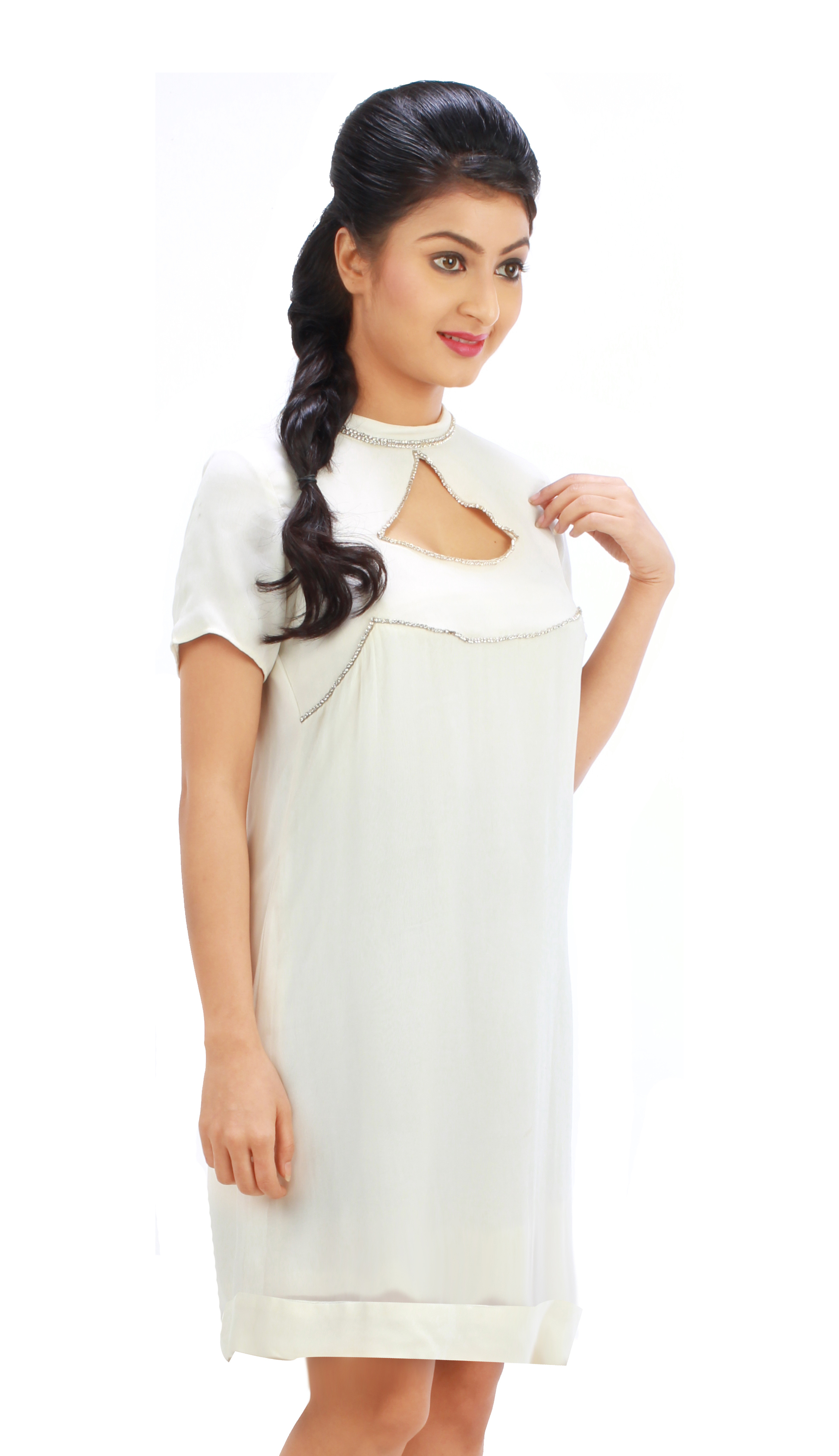 Front Cut Out With Stone Detail Dress