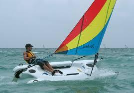 Hobie Bravo - Rotomolded Polyethylene, 1.35m Beam, 181kg Capacity | Easy Sailing, Stable Platform, Lightweight, Portable