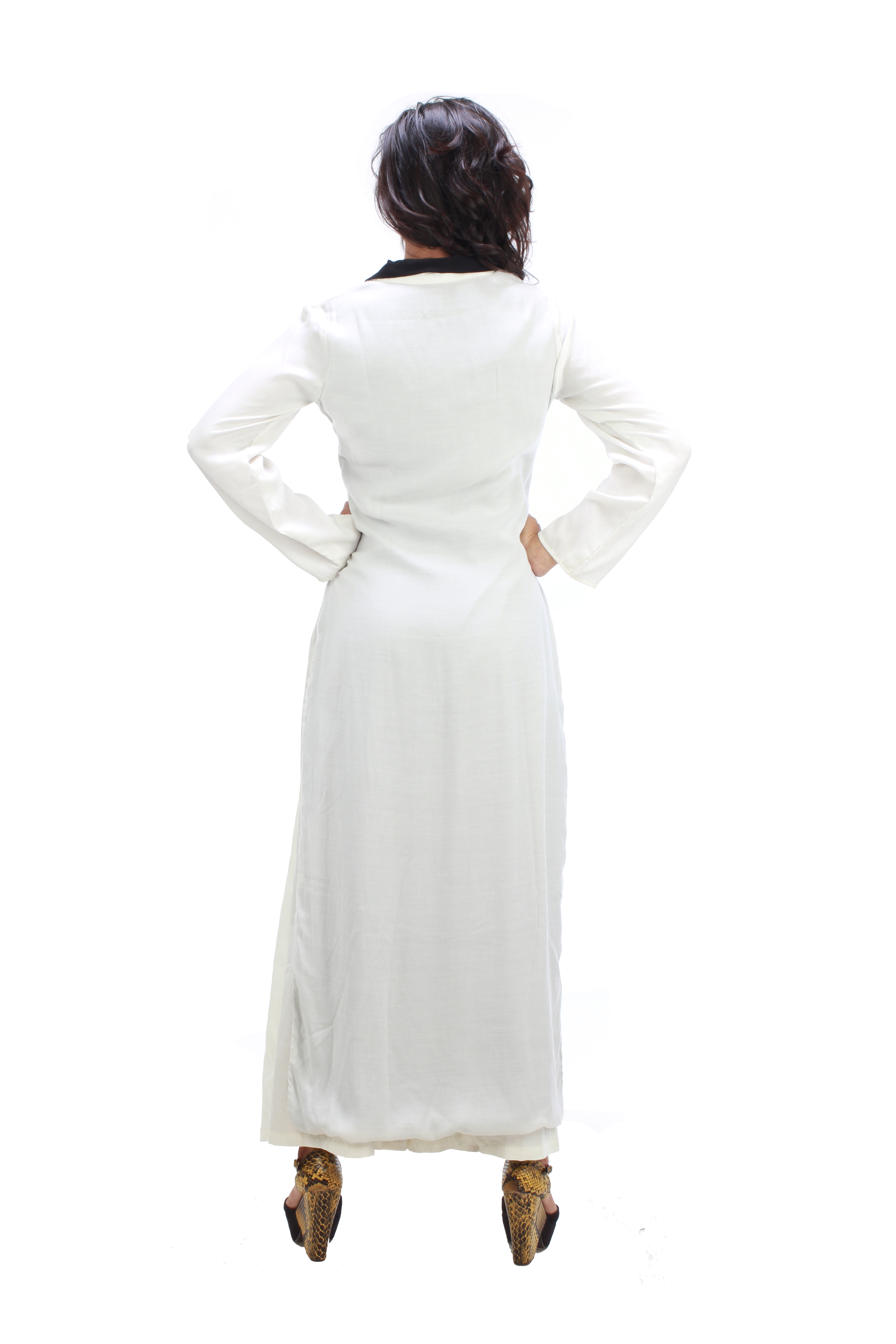  White Satin Long Kurti