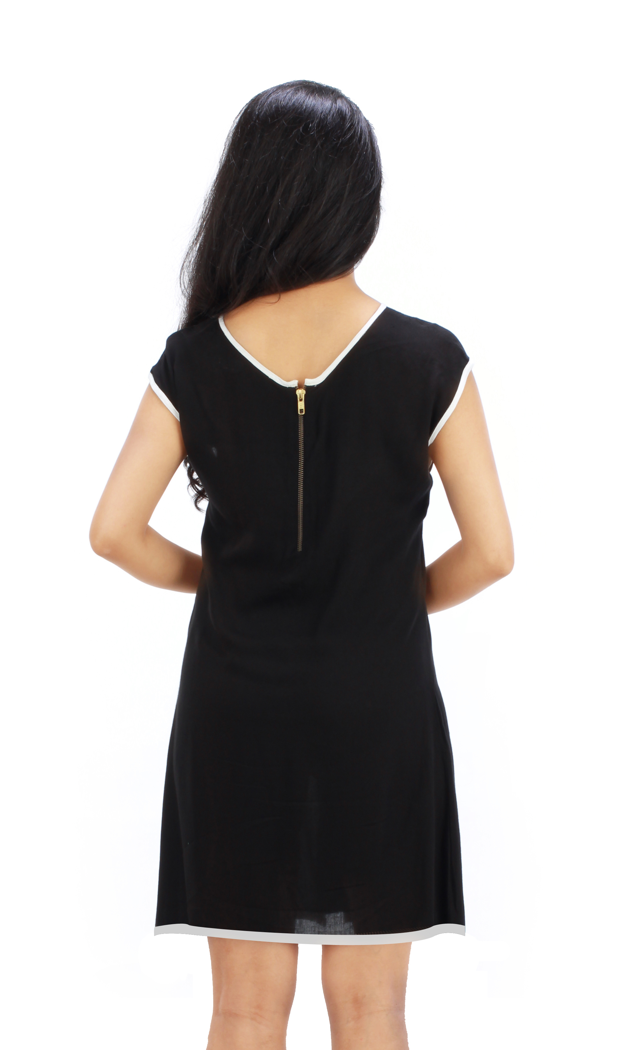 Contrast Color Bow Dress