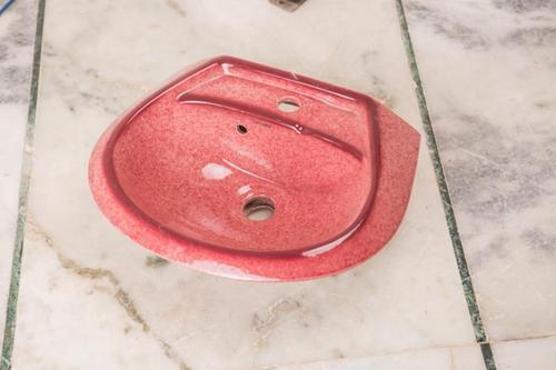 Colored Wash Basin - Ceramic Material, Size 360 x 735 mm - Round Shape, Polished Surface Finishing, Wall Mounted Design, Easy to Clean
