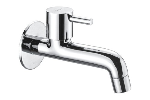 Brass Bib Tap - Stainless Steel, Standard Size | Wall Mounted, Round Shape, Long Body Design