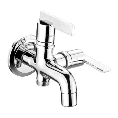 Brass Bib Tap - Standard Size, Wall Mounted Design - Two Way Functionality, Round Shape, Stainless Steel Materials