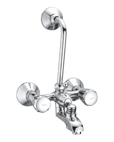 Brass Wall Mixer 3 in 1 - Stainless Steel, Standard Size, Round Shape | Wall Mounted Design with Durable and Elegant Finish