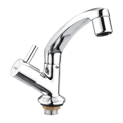 स्वान नेक के साथ स्टेनलेस स्टील कप पिलर कॉक