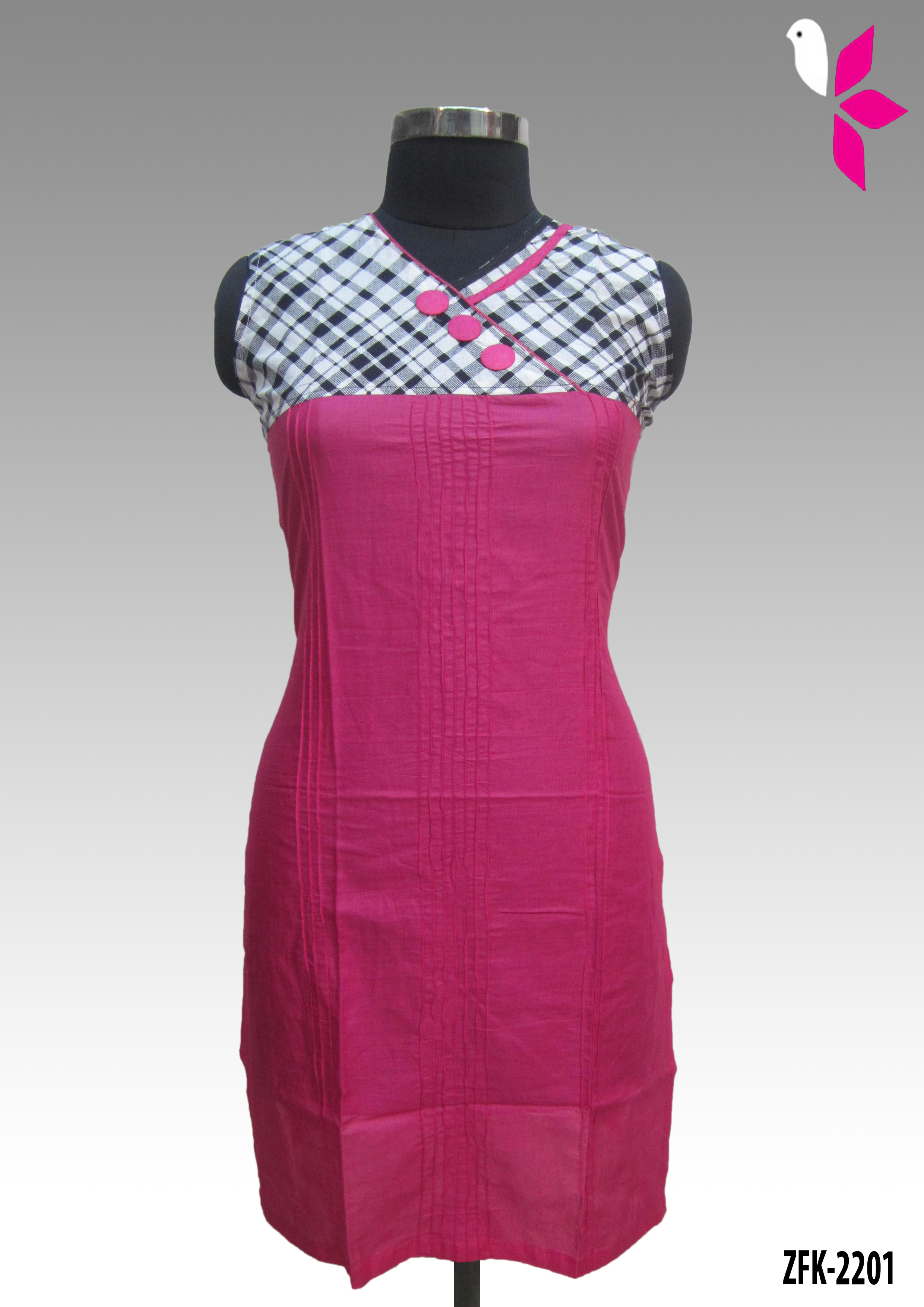 Cotton Kurti - Cotton, Knee-length, Blue | Comfortable, Stylish, Breathable, Versatile Design, Sleeveless