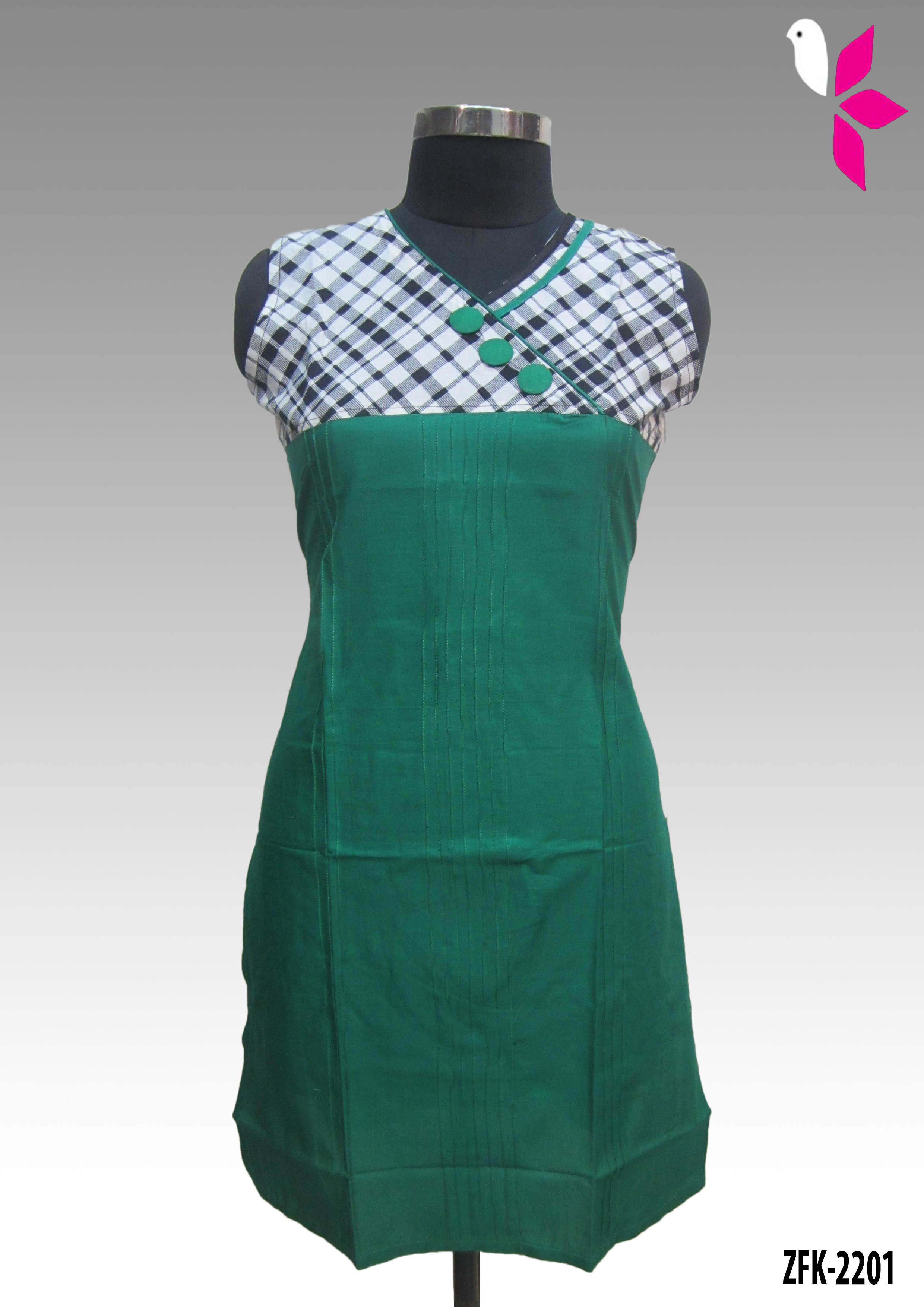 Cotton Kurti - Cotton, Knee-length, Blue | Comfortable, Stylish, Breathable, Versatile Design, Sleeveless