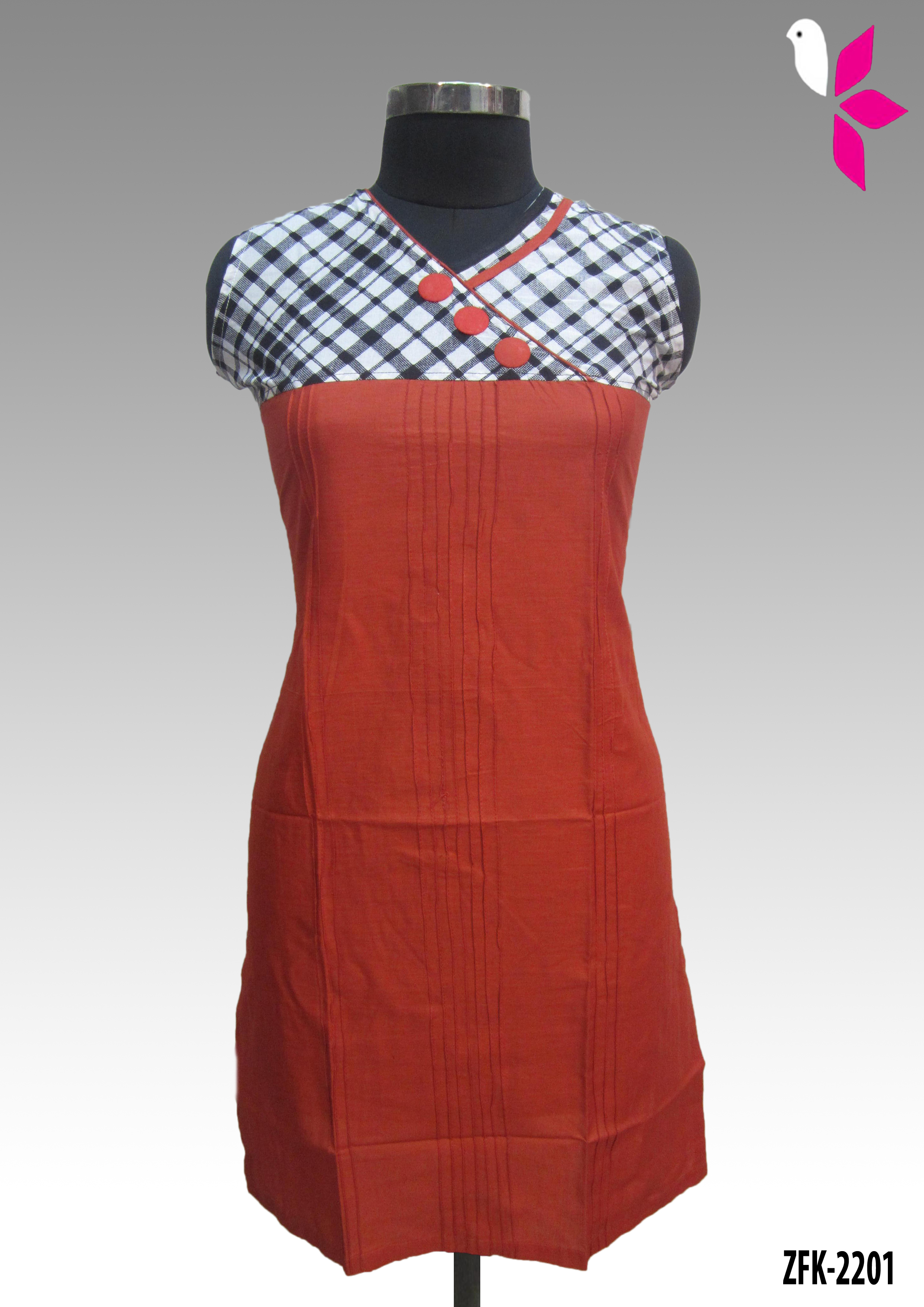 Cotton Kurti - Cotton, Knee-length, Blue | Comfortable, Stylish, Breathable, Versatile Design, Sleeveless