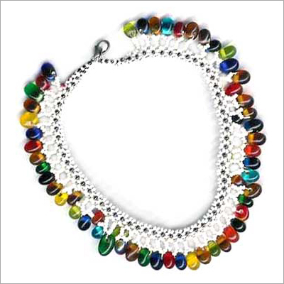 Handmade Beaded Fancy Designer Brass Anklets - Copper Alloy, Size 60 mm, Colorful Beads, Coral & Crystal Accent Stones | Comfortable, Durable, Eye-Catching Design