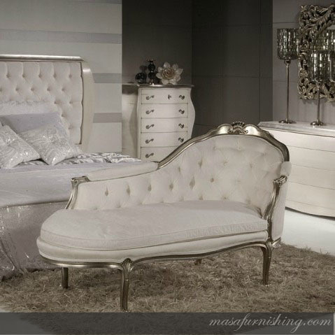 Le Chaise - Teakwood Solid Wood, 180x73x100 Cm, Silver Finish | Elegant Design, Velvet Upholstery, Customizable, Luxury Comfort