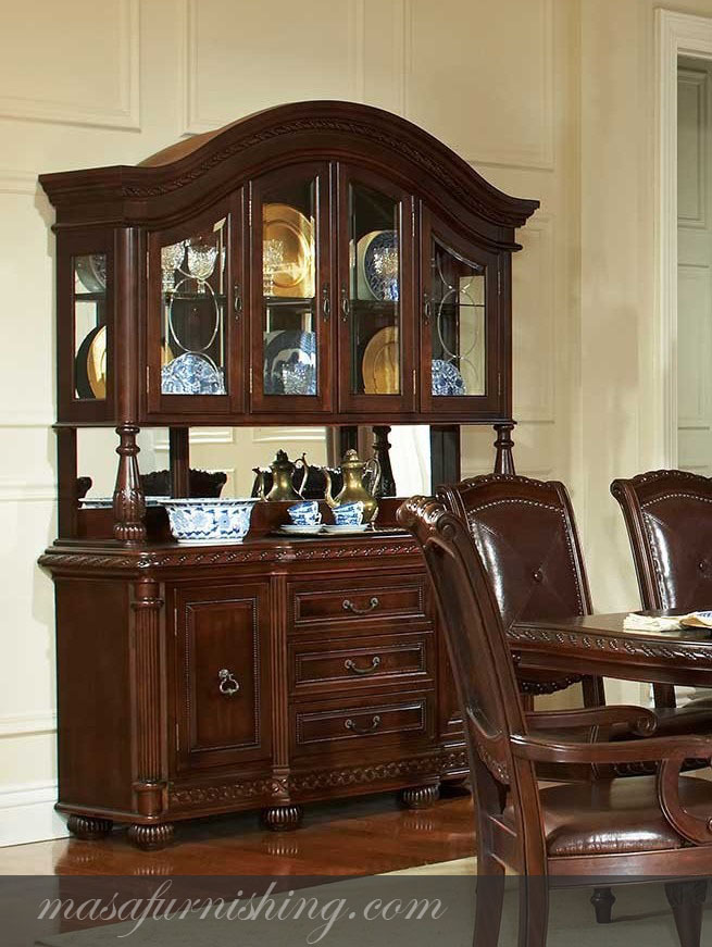 Dining Table Set - Solid Wood, 2-12 Chairs, Brown Finish | Durable, Traditional, Customizable, Worldwide Shipping