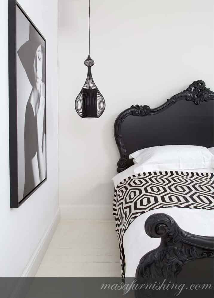 French Black Bedroom Bed 