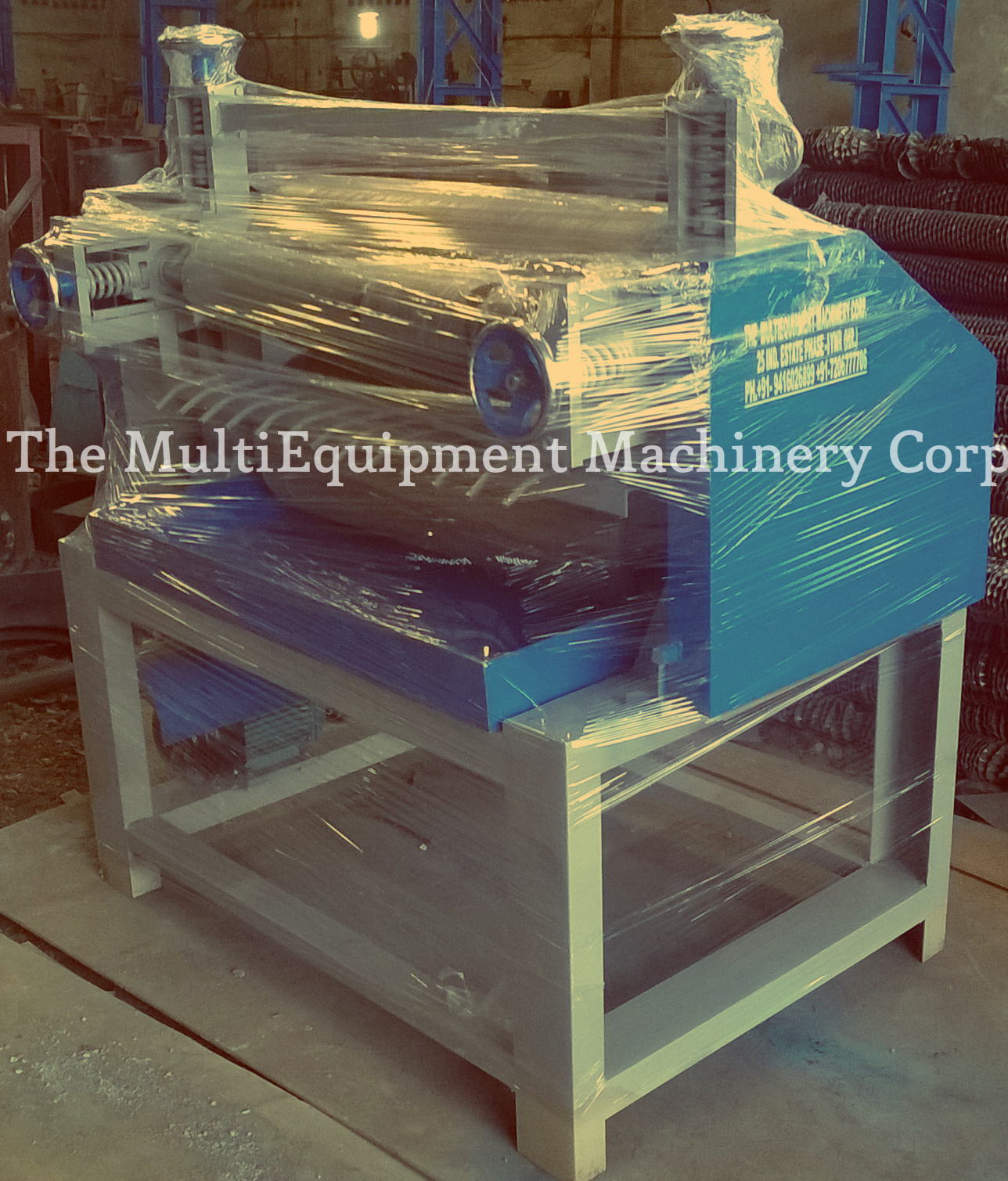 Glue Spreader Machine - Semi-automatic, Stainless Steel, Blue | High Performance, Excellent Functionality, Low Maintenance, Minimal Noise And Vibrations