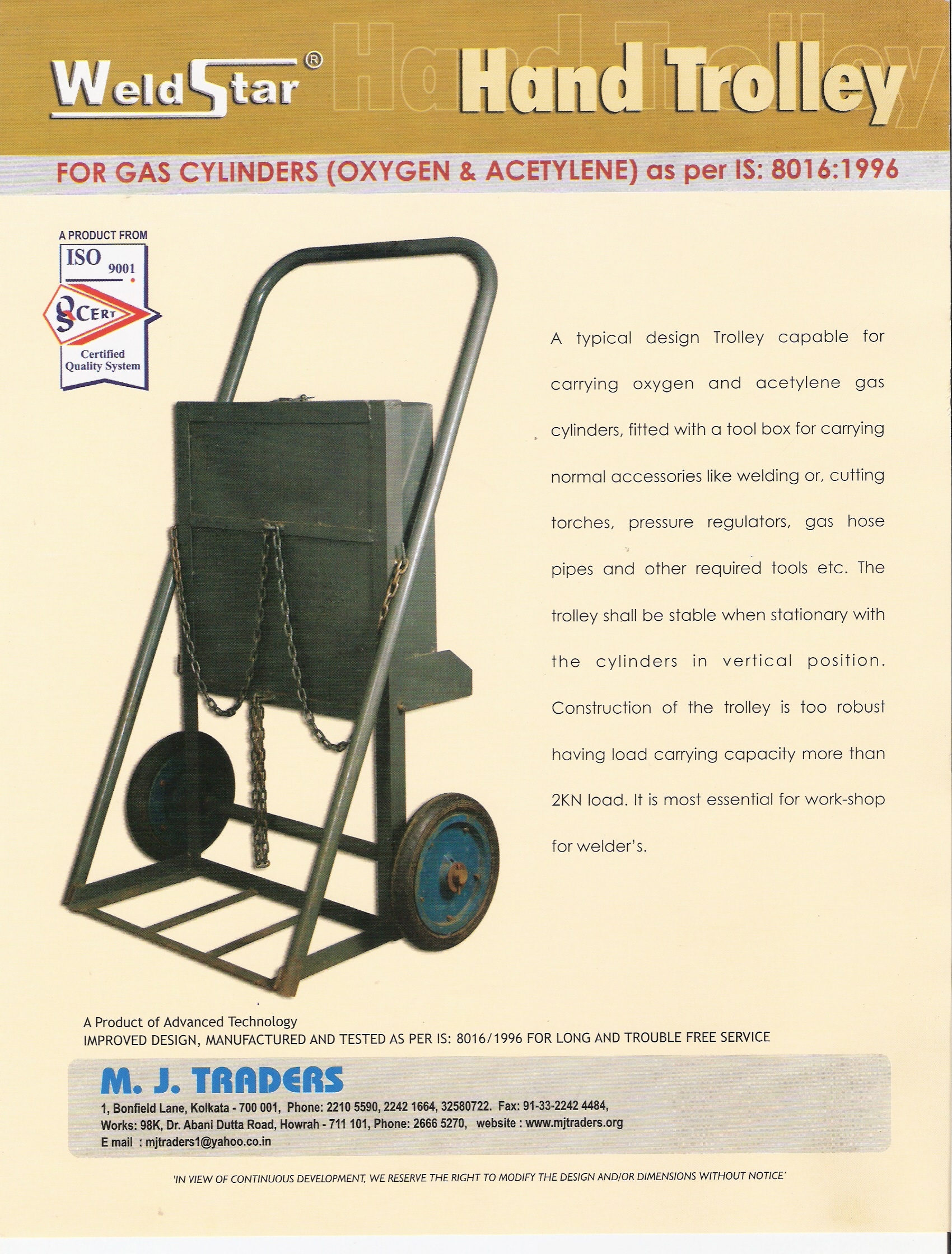 Hand Trolley - Premium Quality, Heavy Load Capacity Over 2kn | Durable Build, Robust Design, Efficient Carry, Tool Box For Accessories