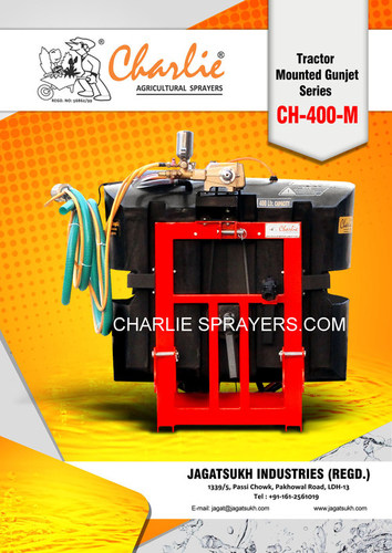 Gunjet Sprayer - 400 Liter Tank Capacity, 35-40 Bars Working Pressure, Diesel Powered, Electric Start, Black Finish, 36-50 LPM Discharge Rate, Drip Free Shut-Off, Automatic Filler System