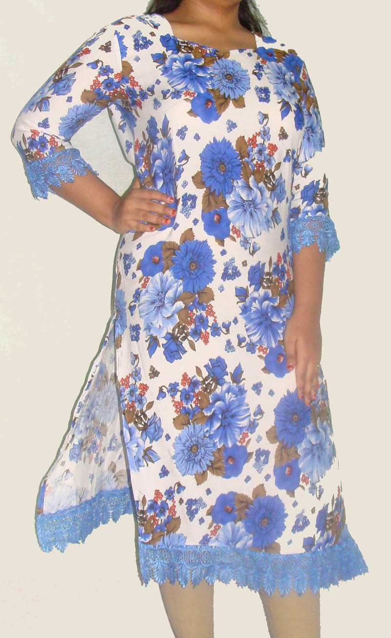 Jia Long Pakistani Designer Kurti With Lace
