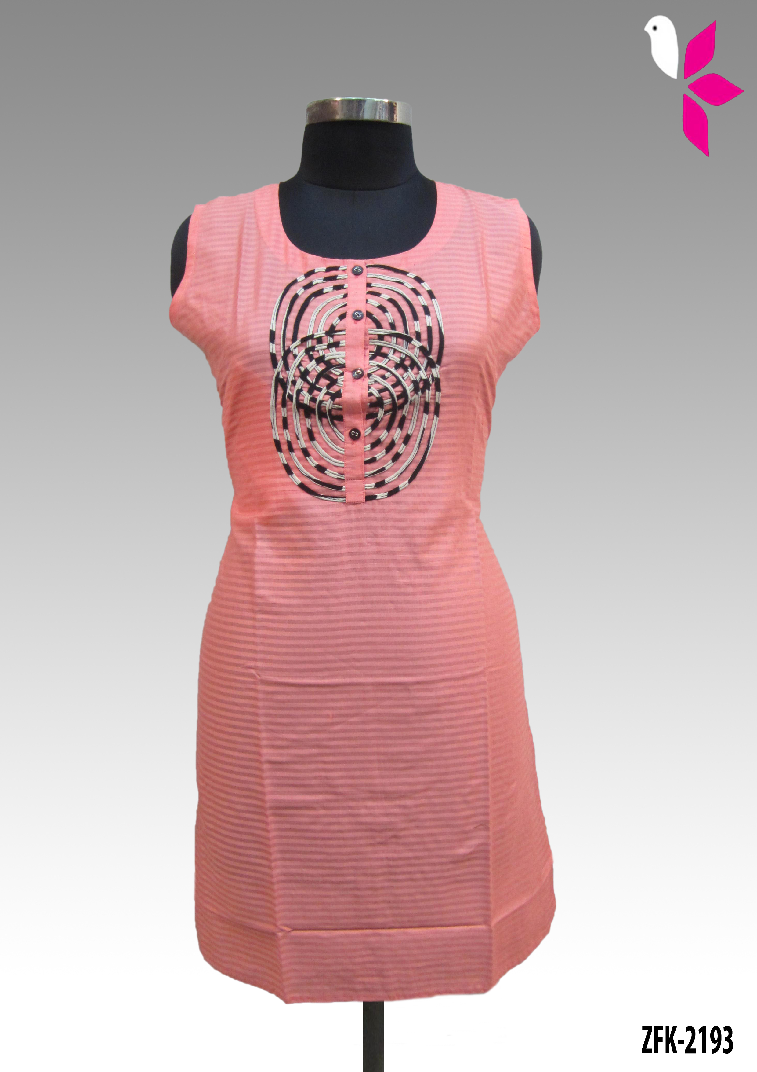 Cotton Brasso Embroidered Kurti