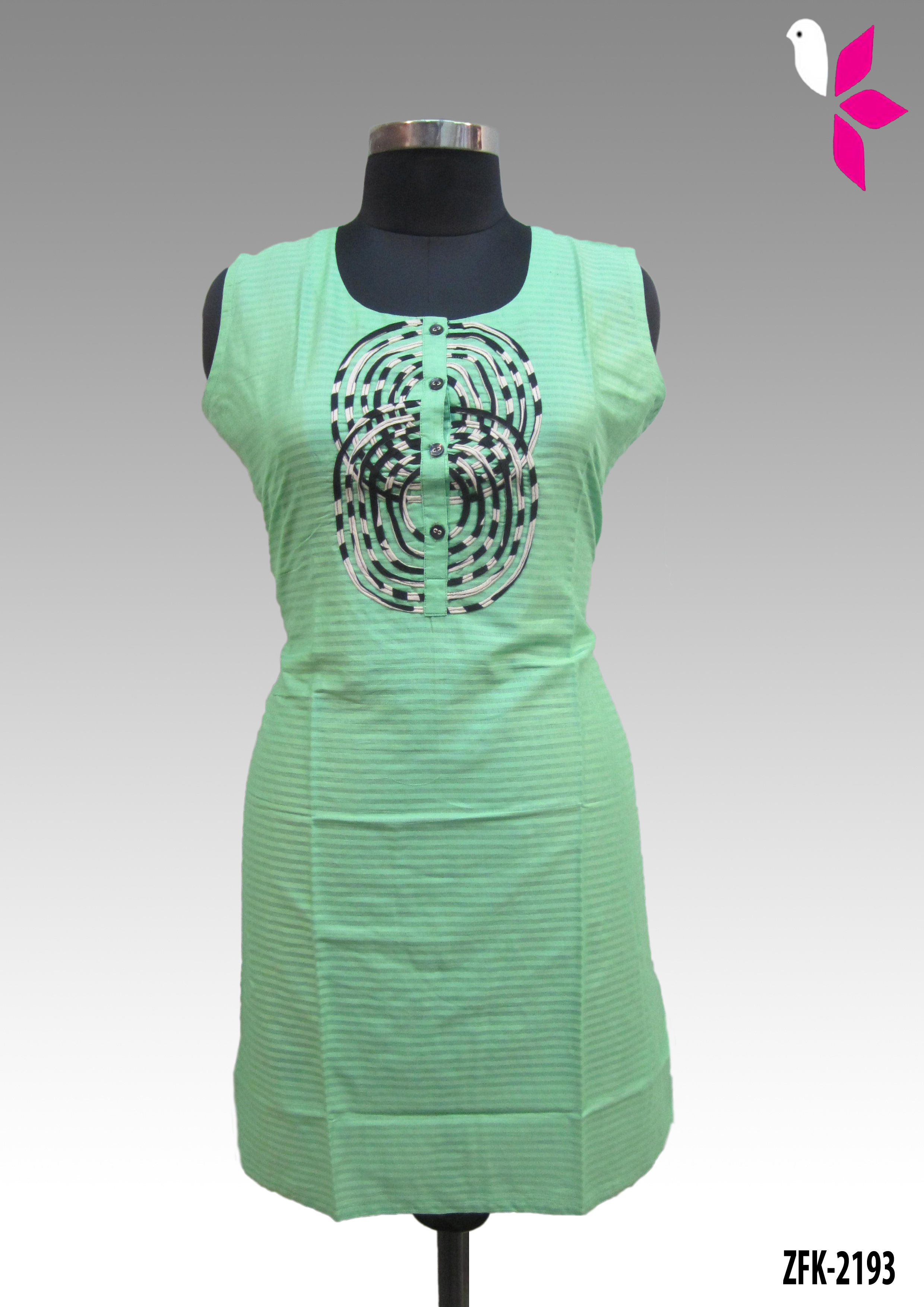 Cotton Brasso Embroidered Kurti