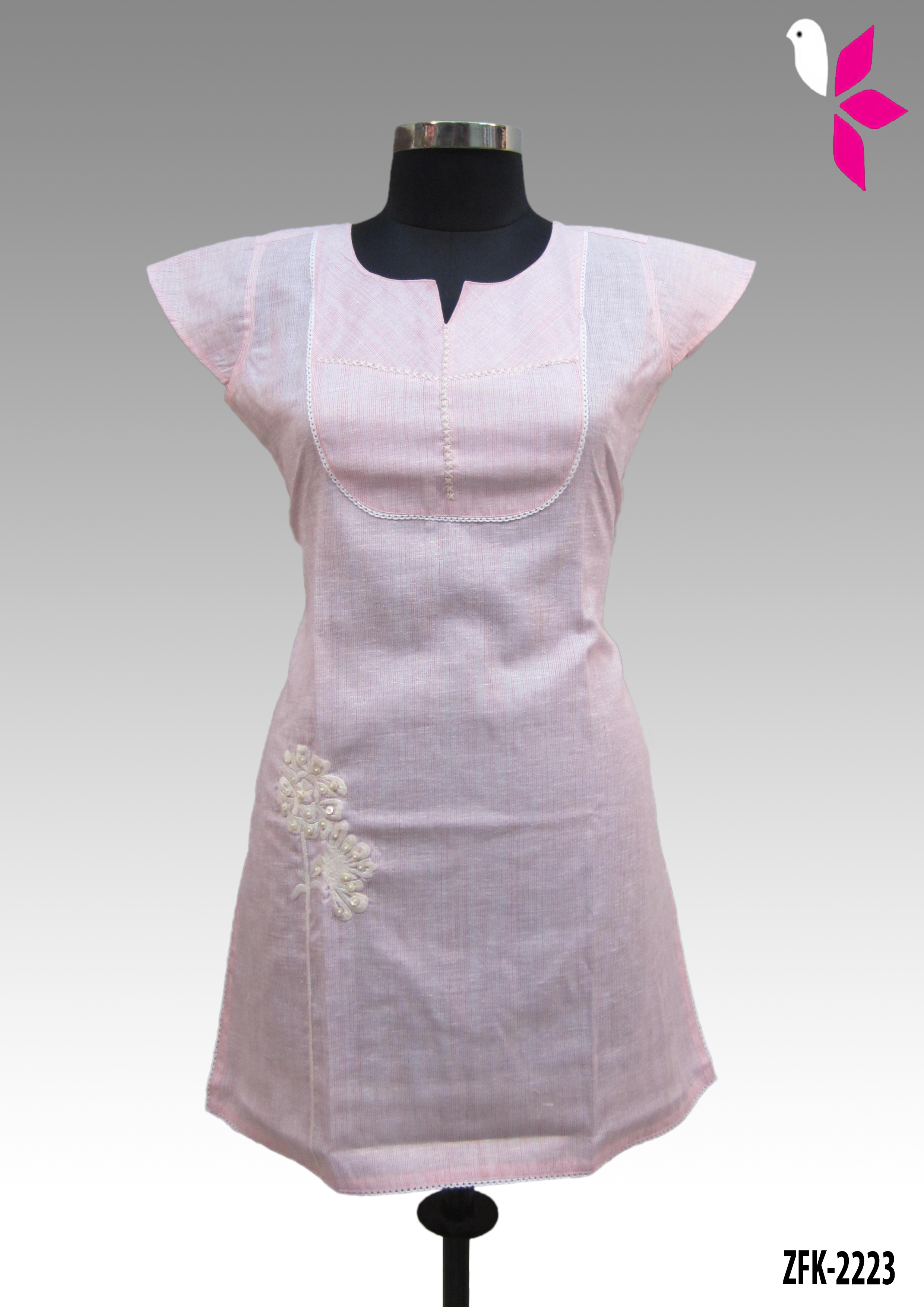 Linen Embroidered Kurti
