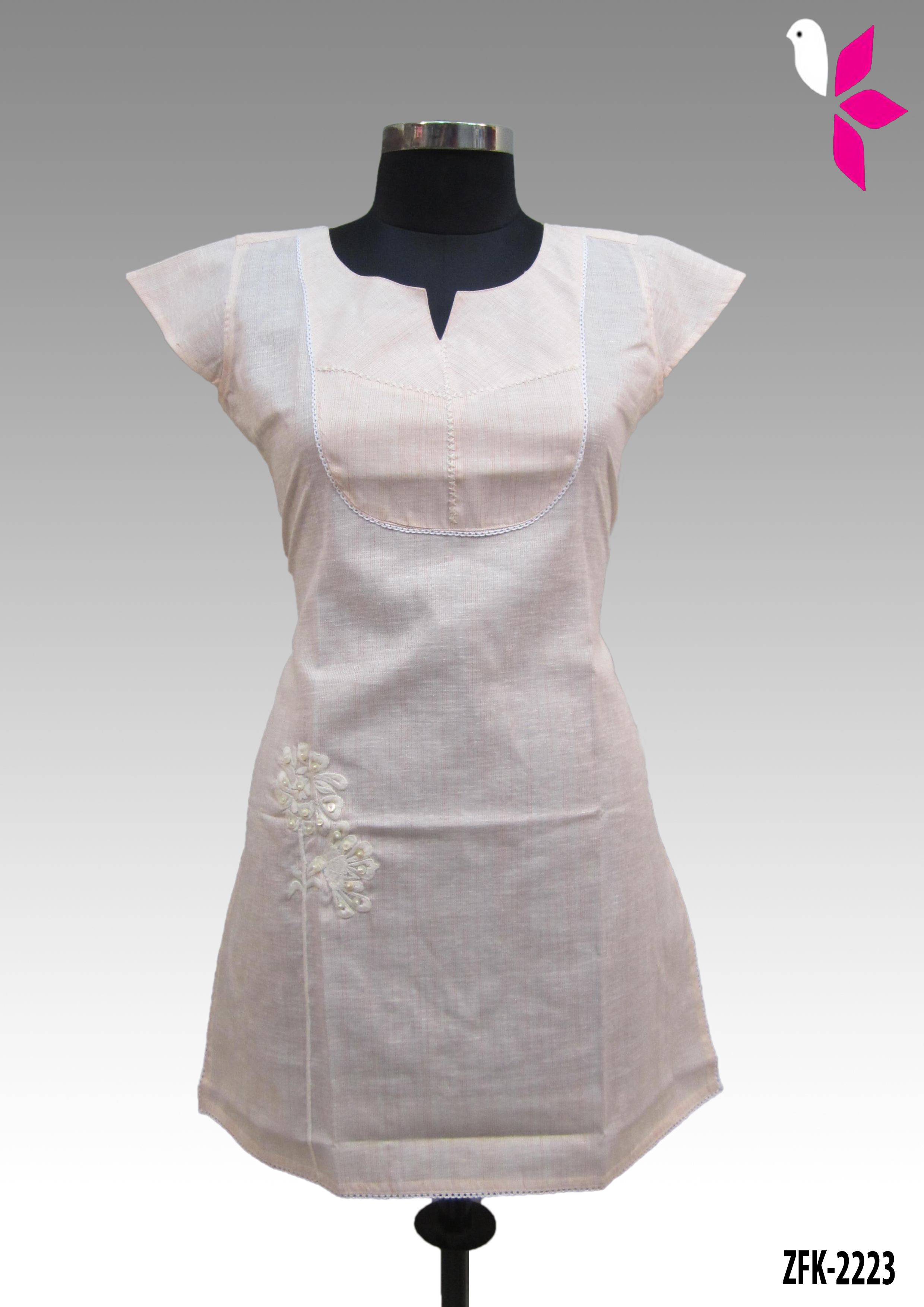 Linen Embroidered Kurti